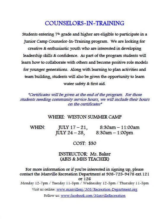 Counselors In Training 2017