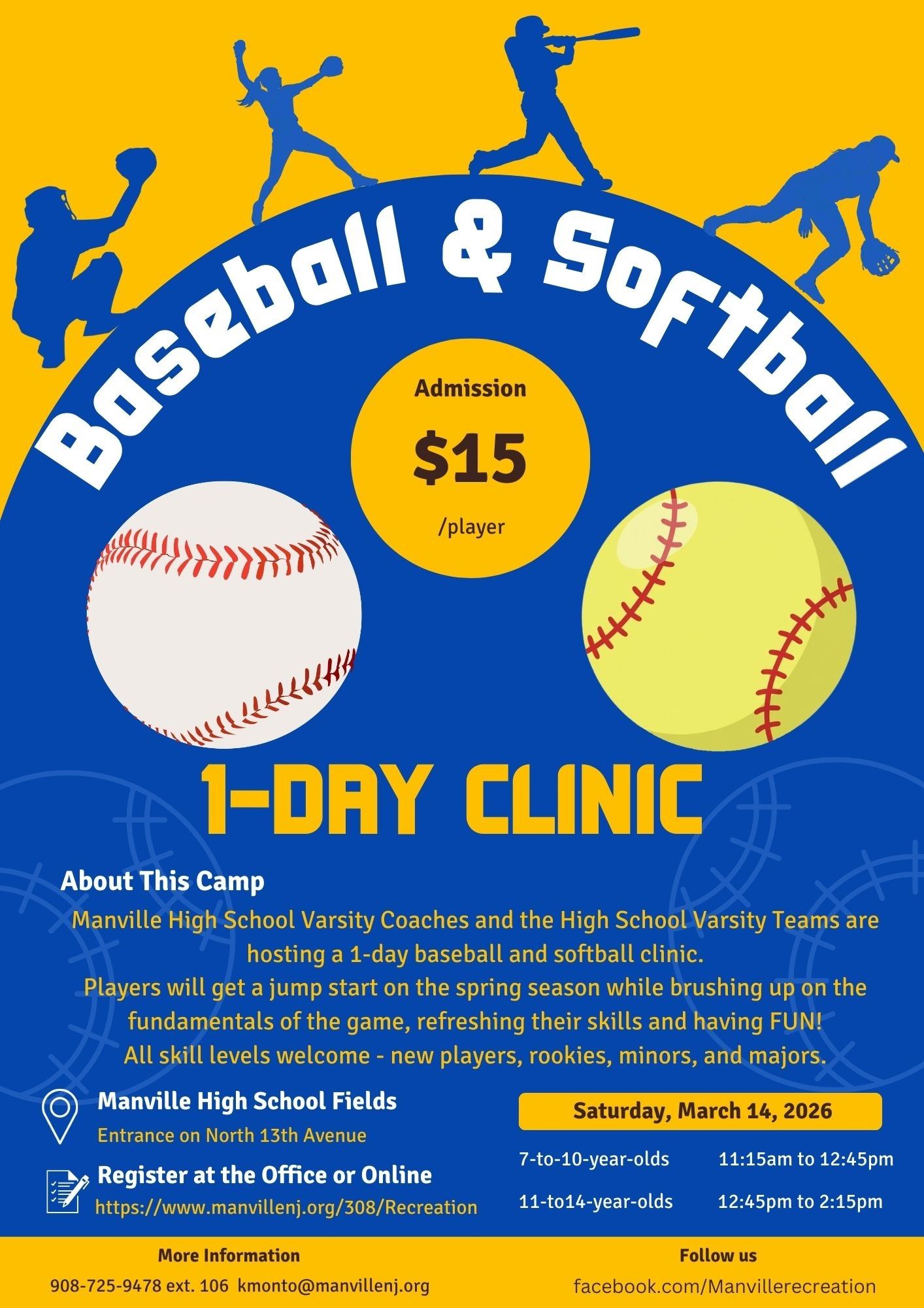 2026 1-Day Baseball - Softball Clinic
