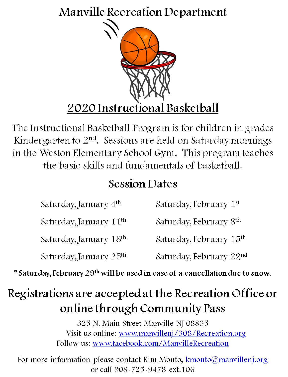 2020 Winter Instructional Basketball
