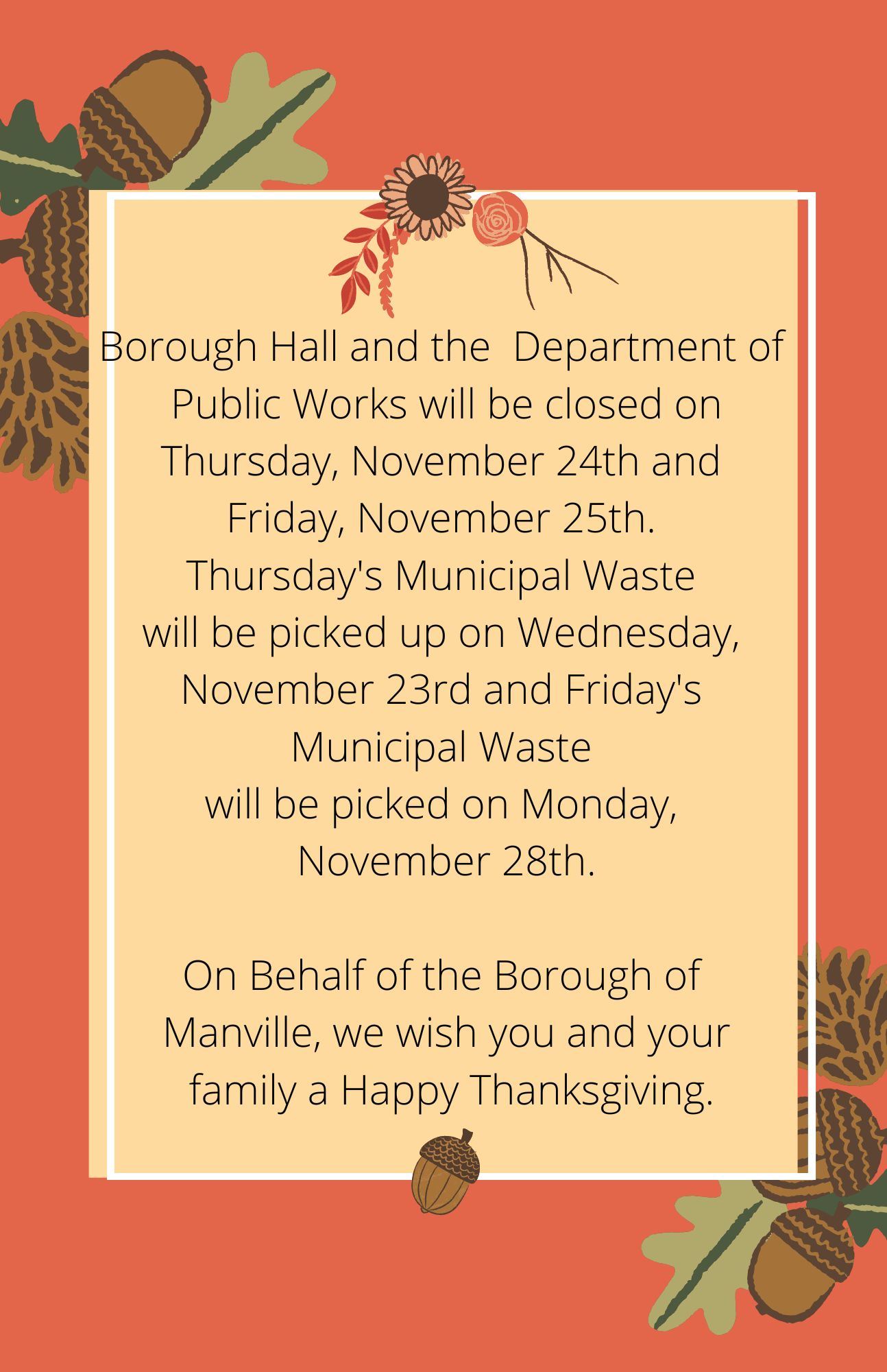 Thanksgiving pick up